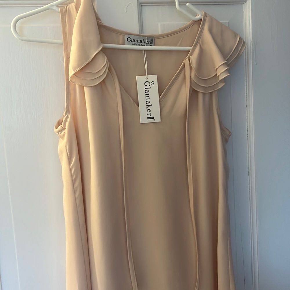 Glamaker Women's V Neck Mini Tank Dress Summer chiffon